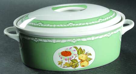 Devonshire Green 2 Quart Oval Covered Casserole