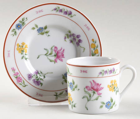 Floral Fantasy Flat Demitasse Cup & Saucer Set