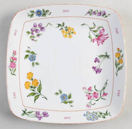 Floral Fantasy 9" Square Cake Plate
