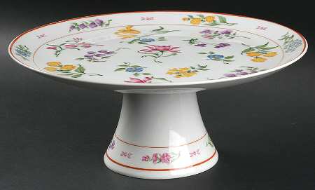 Floral Fantasy 10" Diameter Pedestal Cake Stand