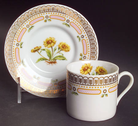 Floral Potpourri Flat Demitasse Cup & Saucer Set
