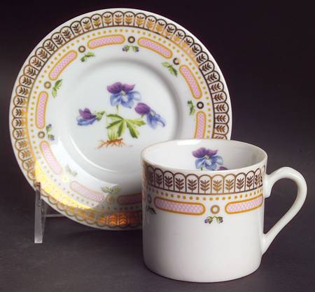 Floral Potpourri Flat Demitasse Cup & Saucer Set