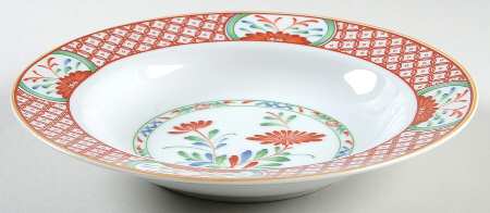 Flowers of Seto Rim Soup Bowl