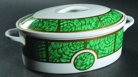 Imperial Malachite 2 Quart Oval Covered Casserole