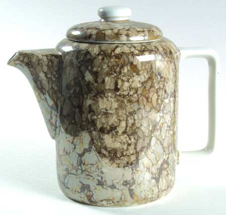 Marble Ware Brown Coffee Pot & Lid
