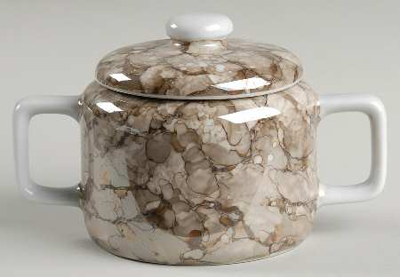 Marble Ware Brown Sugar Bowl & Lid