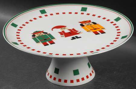 Nutcracker Parade 10" Diameter Pedestal Cake Stand