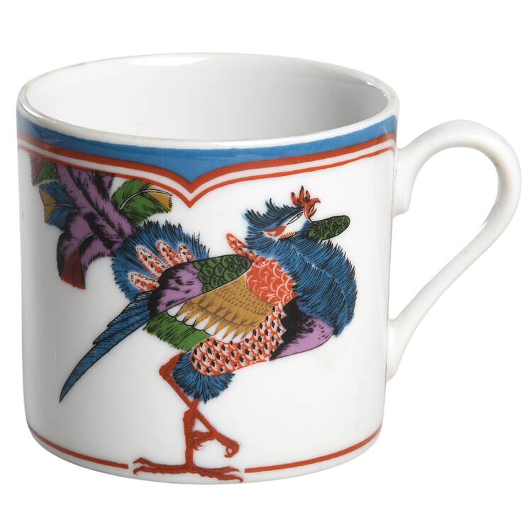 Oriental Peacock Flat Demitasse Cup