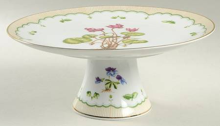 Victorian Gardens 10" Diameter Pedestal Cake Stand