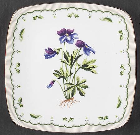 Victorian Gardens 9" Square Cake Plate by Georges Briard