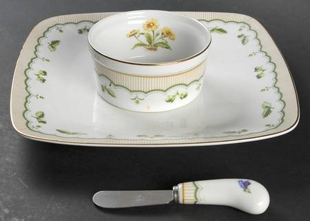 Victorian Gardens 1 Piece Chip/Dip W/Spreader