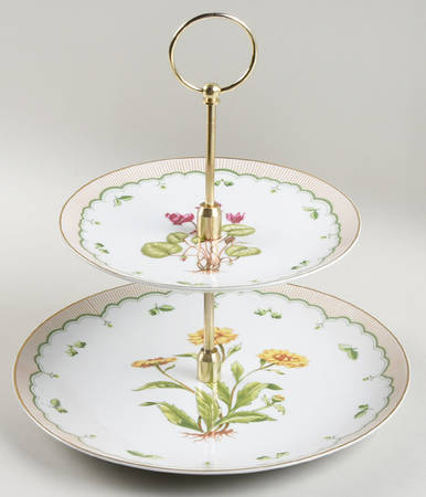 Victorian Gardens 2 Tiered Serving Tray (Dinner & Salad Plate)