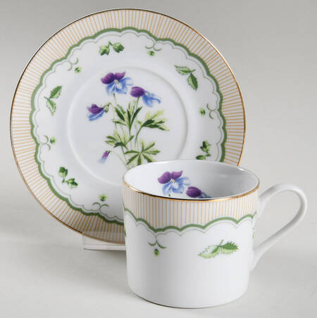 Victorian Gardens Flat Cup & Saucer Set