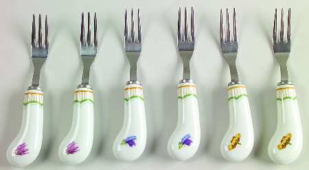 Victorian Gardens Set of 6 Individual Canape Fork (2 Each Motif 1-3)