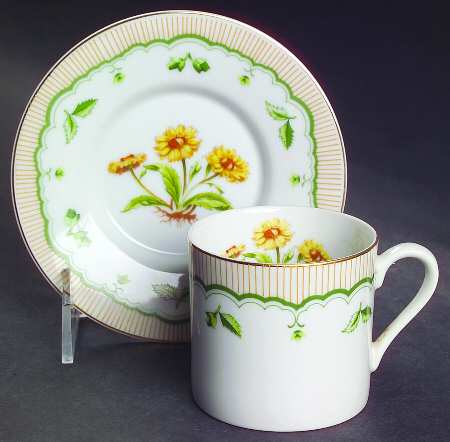 Victorian Gardens Flat Demitasse Cup & Saucer Set