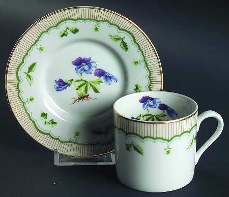 Victorian Gardens Flat Demitasse Cup & Saucer Set