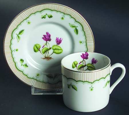 Victorian Gardens Flat Demitasse Cup & Saucer Set