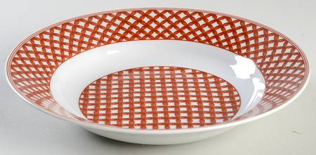 Wickerweave Rust Rim Soup Bowl
