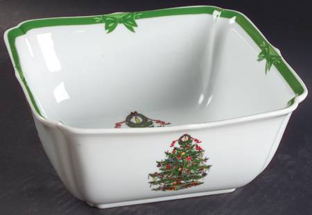 Yule Tide 8" Square Vegetable Bowl