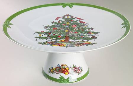 Yule Tide 10" Diameter Pedestal Cake Stand by Georges Briard