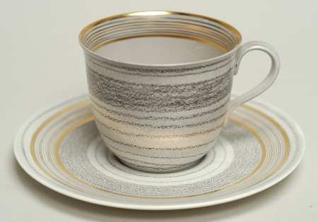 Roman Coin Flat Cup & Saucer Set