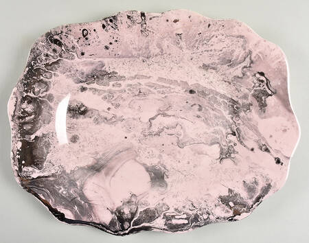 Surf Ballet (Pink & Gold) 14" Oval Serving Platter