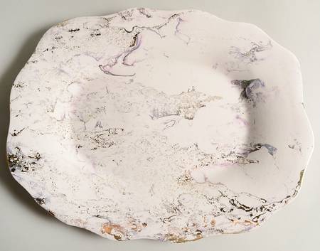 Surf Ballet (Pink & Gold) 13" Oval Serving Platter