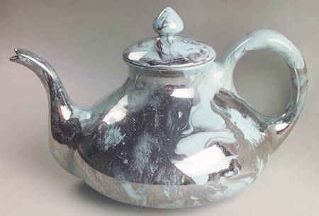 Surf Ballet (Turquoise & Platinum) Teapot & Lid