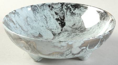 Surf Ballet (Turquoise & Platinum) Fruit/Dessert (Sauce) Bowl