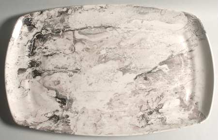 Surf Ballet (White & Platinum) 24" Rectangular Serving Platter