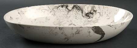 Surf Ballet (White & Platinum) 13" Oval Vegetable Bowl