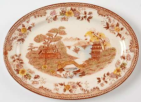 Oriental Gardens 12" Oval Serving Platter