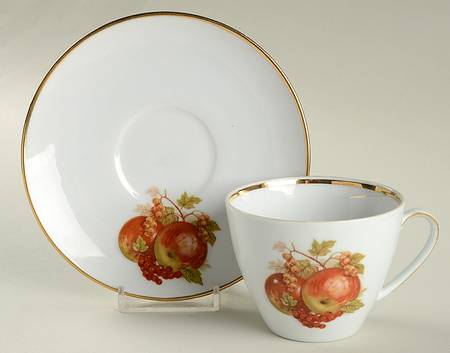 BTH4 (1-16" Gold Trim) Flat Cup & Saucer Set