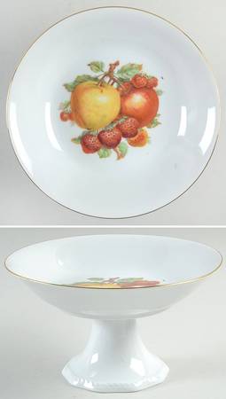 BTH4 (1-16" Gold Trim) Round Compote (Height X Width)