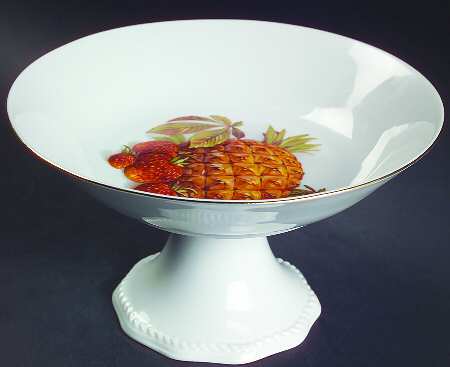 BTH4 (1-16" Gold Trim) Round Compote (Height X Width)