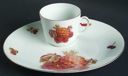 BTH4 (1-16" Gold Trim) Snack Plate & Cup Set
