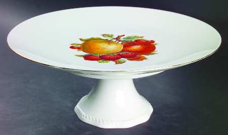 BTH4 (1-16" Gold Trim) 12" Diameter Pedestal Cake Stand