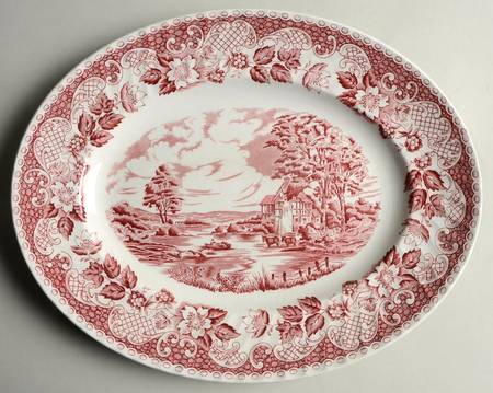 Elizabethan Pink 12" Oval Serving Platter