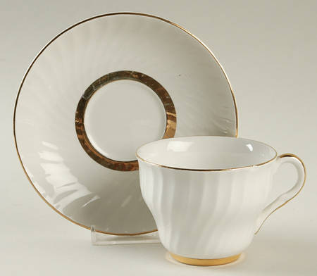 Golden Anniversary Flat Cup & Saucer Set by Barratts