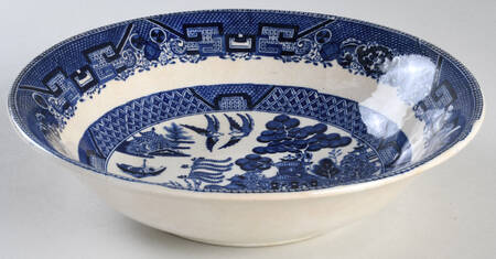 Blue Willow (Non Restaurant, No Trim) 8" Round Vegetable Bowl