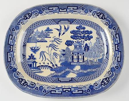 Blue Willow (Non Restaurant, No Trim) 16" Oval Serving Platter
