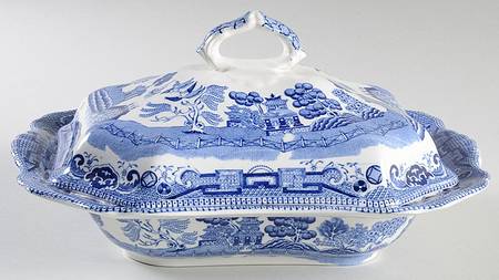 Blue Willow (Non Restaurant, No Trim) Rectangular Covered Vegetable