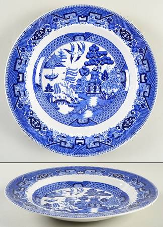 Blue Willow (Non Restaurant, No Trim) Large Rim Soup Bowl