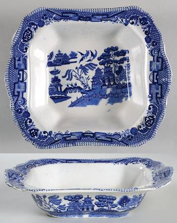 Blue Willow (Non Restaurant, No Trim) Square Vegetable No Lid