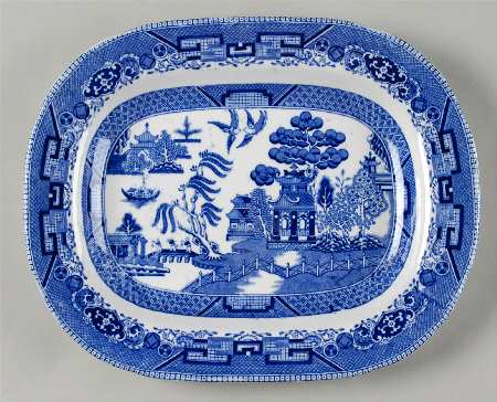 Blue Willow (Non Restaurant, No Trim) 10" Oval Serving Platter