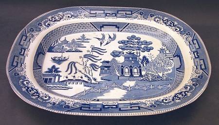 Blue Willow (Non Restaurant, No Trim) 18" Oval Serving Platter