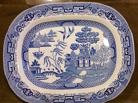 Blue Willow (Non Restaurant, No Trim) 16" Rectangular Serving Platter