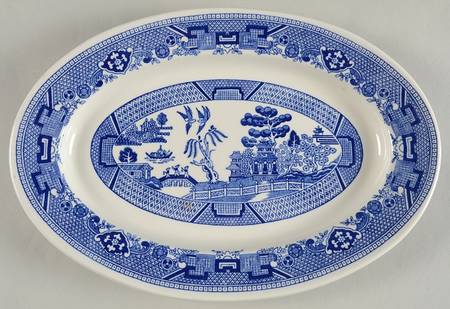 Blue Willow (Restaurant Ware) 12" Oval Serving Platter