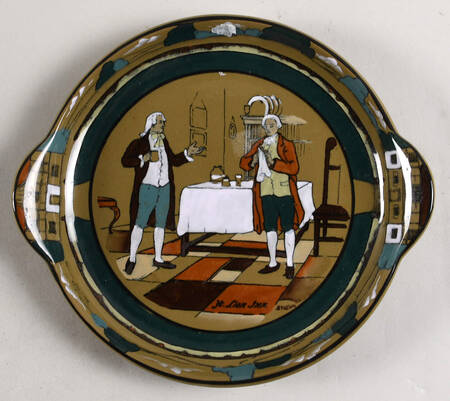 Ye Olden Days Handled Cake Plate