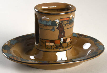 Ye Olden Days Ashtray with Attached Match Holder
